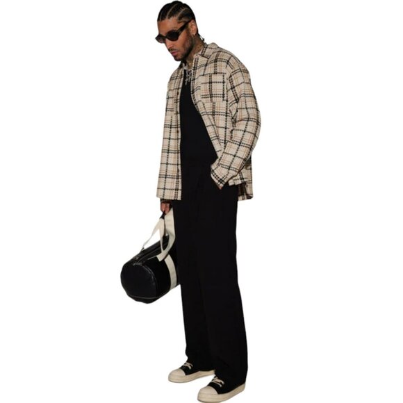 Take You On A Ride Textured Button Up Long Sleeve Shirt Tan Men's - Picture 2 of 6